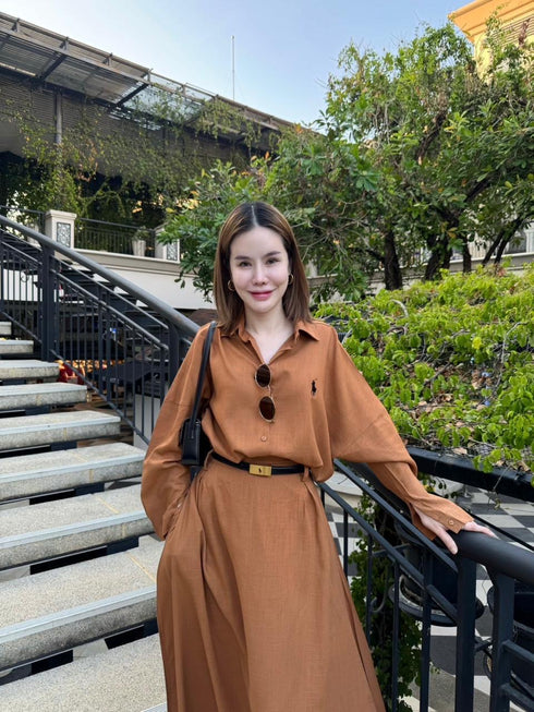 Women Casual Shirts With Long Skirts